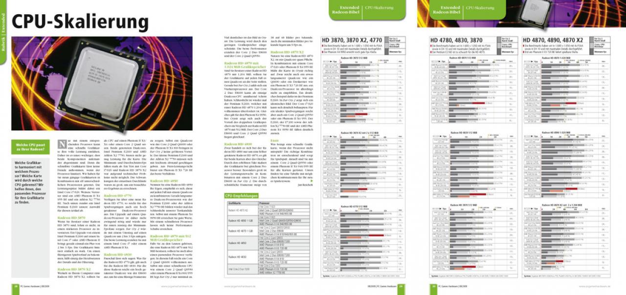[29/06/2009] Welche Grafikkarte harmoniert mit welchem Prozessor? Welche Karte wird durch welche CPU gebremst? Wir helfen Ihnen, den passenden Prozessor für Ihre Grafikkarte zu finden.