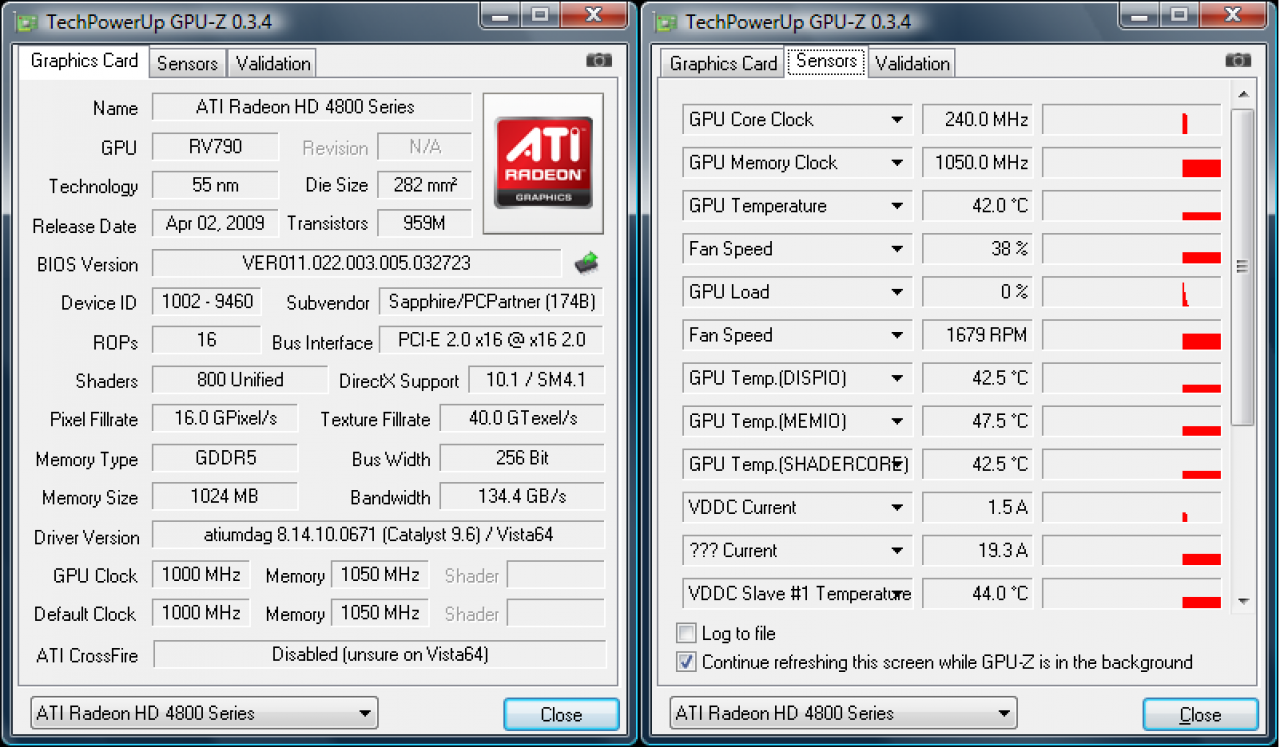 [26/06/2009] GPU-z: Sapphire HD 4890 Atomic
