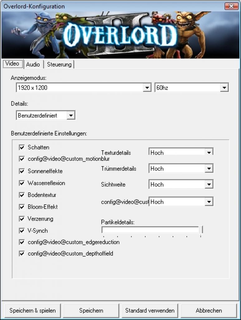 [11/06/2009] Overlord 2: Das externe Grafikmenü