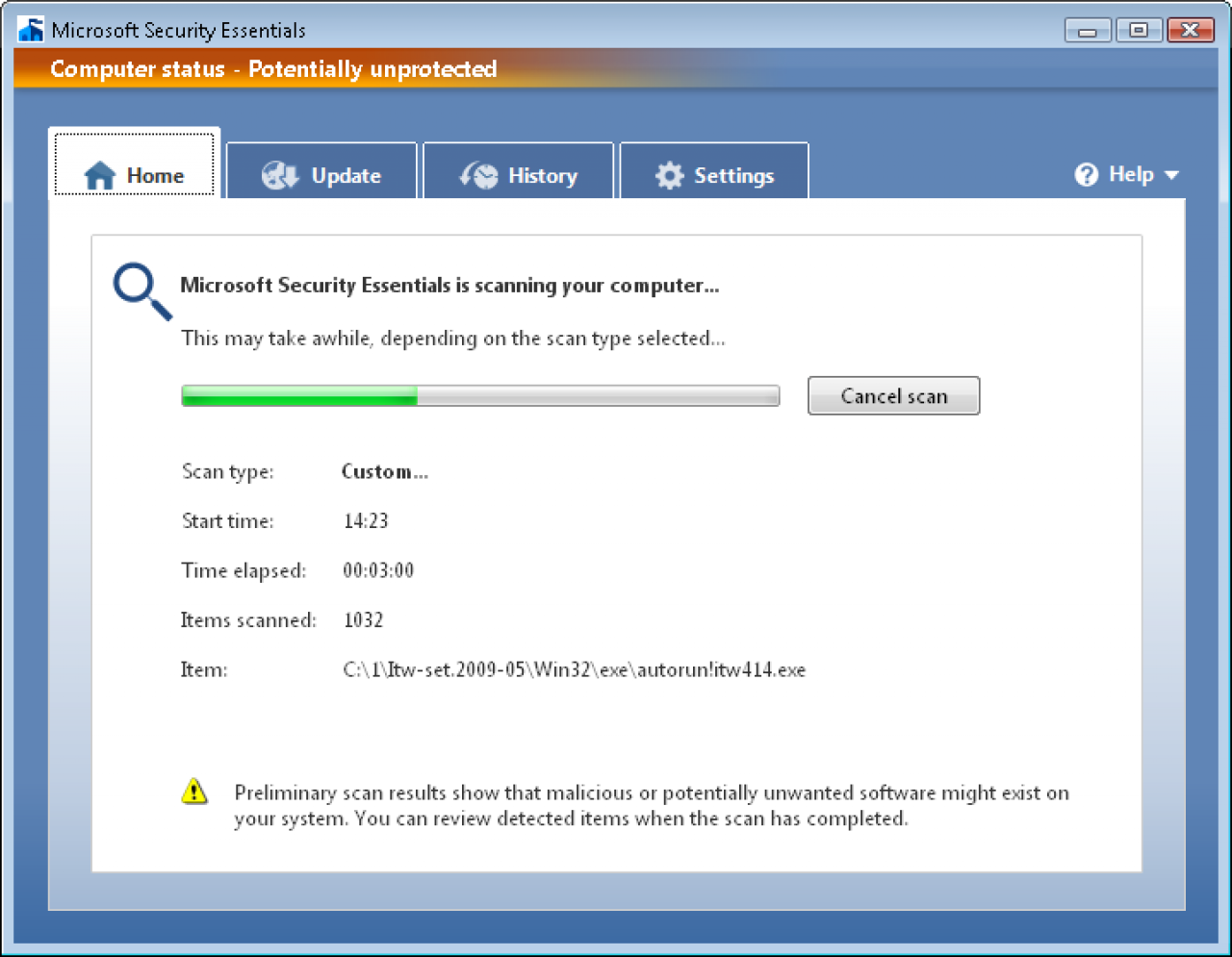 [24/06/2009] Microsoft Morro: Beta-Version bei AV-Test.org getestet. Scan unter Windows Vista