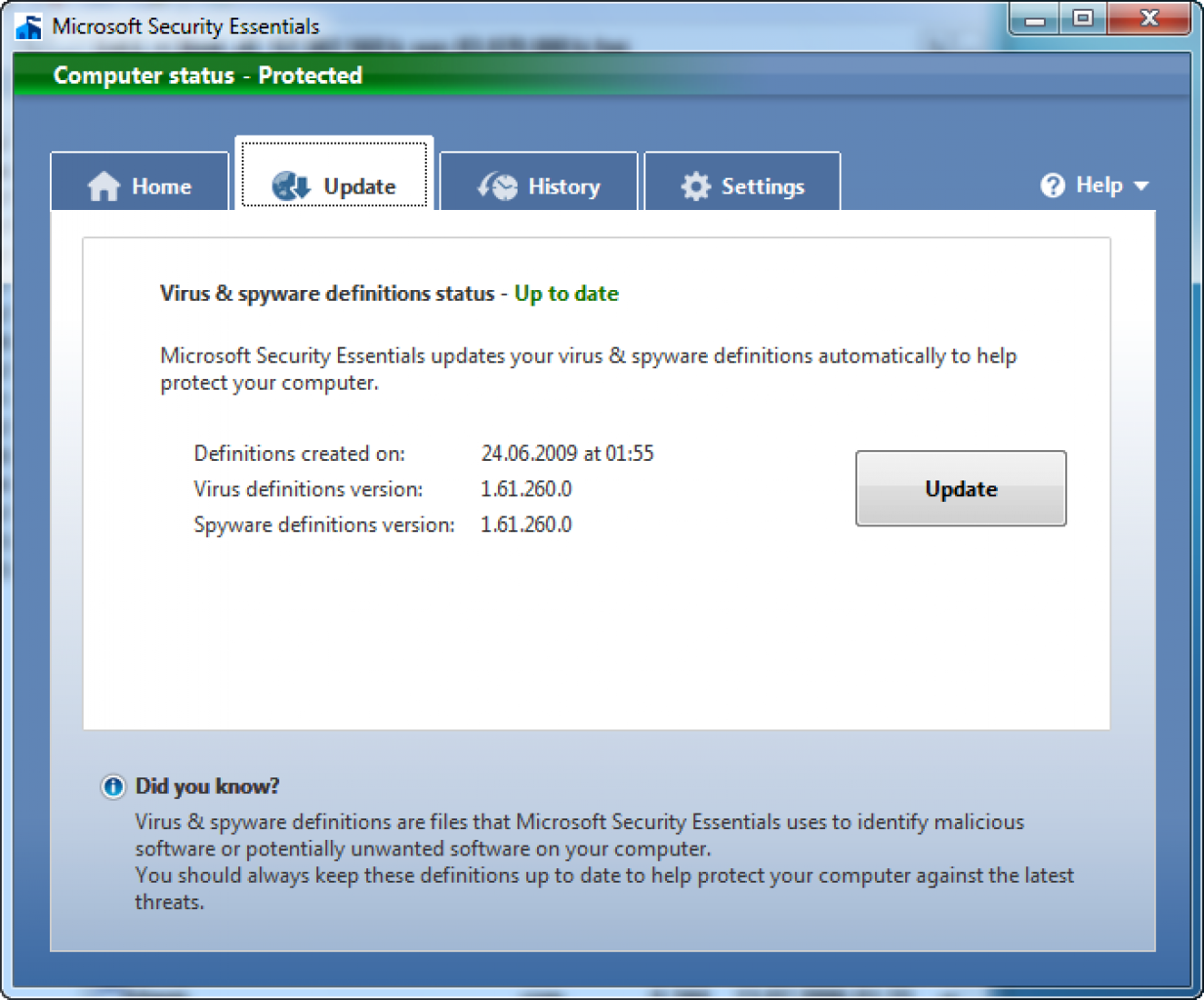 [24/06/2009] Microsoft Morro: Beta-Version bei AV-Test.org getestet. Hier: Update unter Windows 7