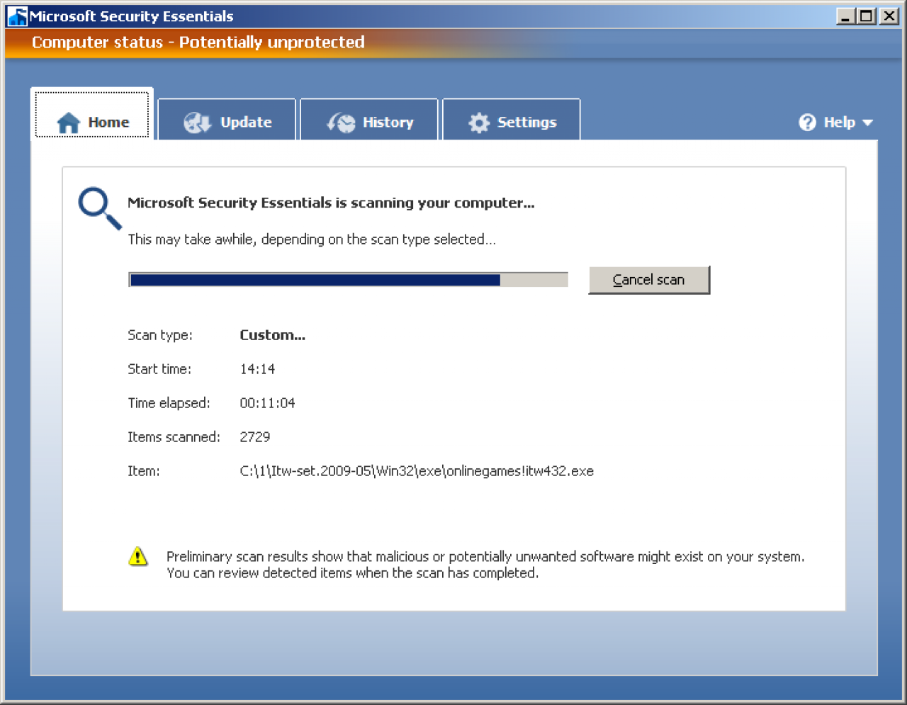 [24/06/2009] Microsoft Morro: Beta-Version bei AV-Test.org getestet. Hier: Scan unter Windows XP
