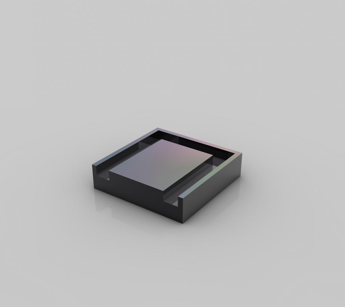[08/07/2009] Entfernen des Fotolackes (Maßstab: Transistorformat, ~50-200nm): Nun wird auch der verbleibende Fotolack entfernt und damit ein Silizium-Strukturen freigelegt, die das Muster der Belichtungsmaske wiederspiegeln.