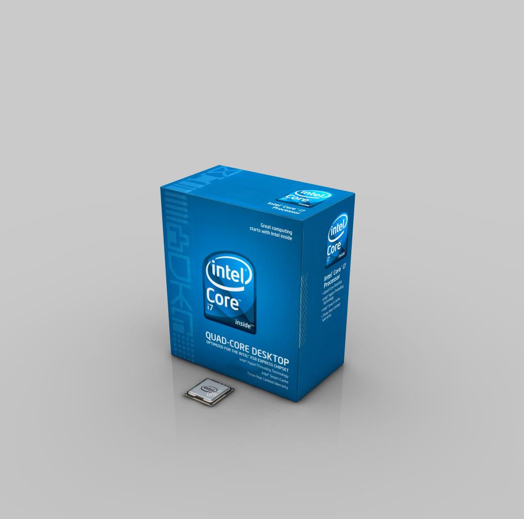 [08/07/2009] Retail Verpackung (Maßstab: ~20mm): Die fertigen CPUs werden entweder auf den 