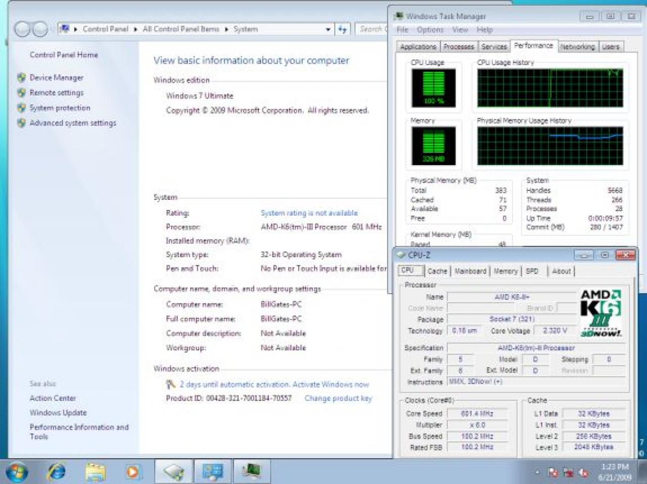 [02/07/2009] 600 MHz, 384 MiByte RAM