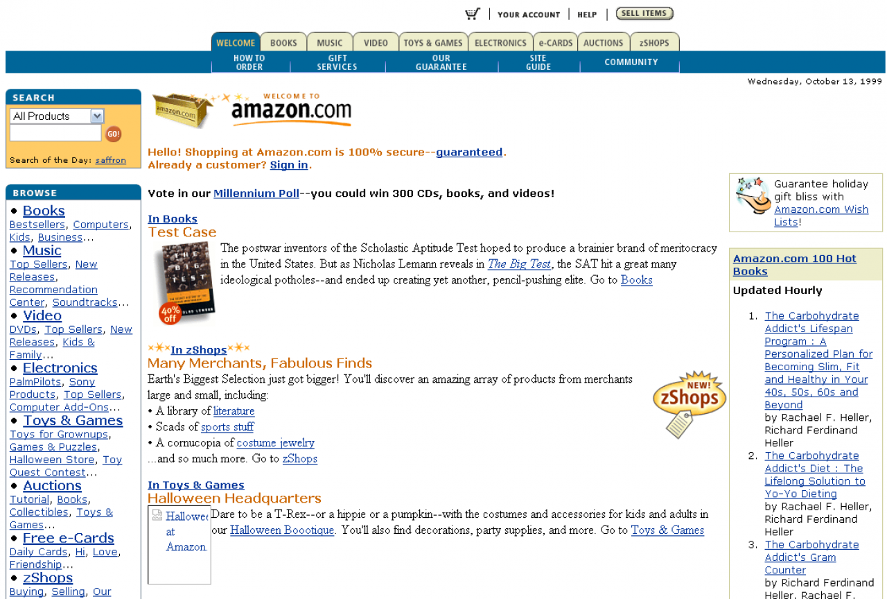 [15/07/2009] Amazon.com im Jahre 1999 ...