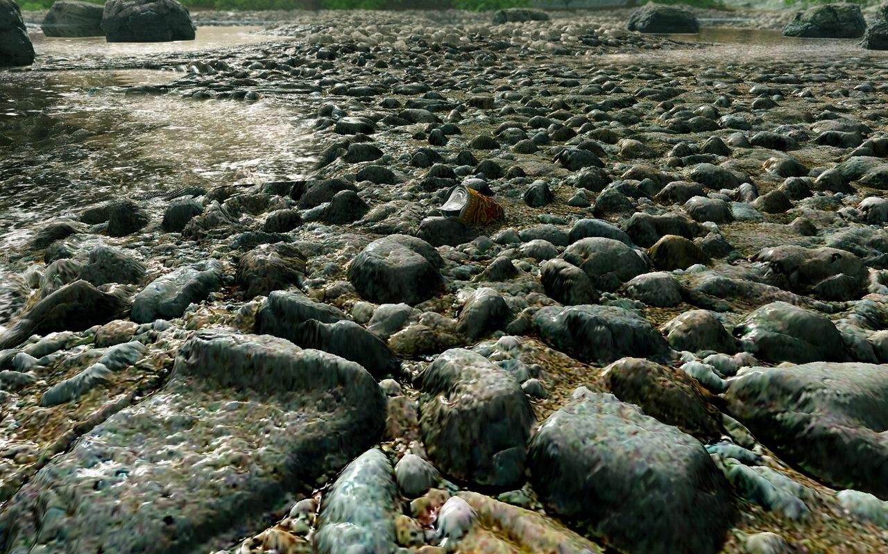 [16/07/2009] POM bedeutet Parallax Occlusion Mapping und basiert auf einem Shader-Algorithmus und gaukelt dem Spieler abhängig vom Blickwinkel Dreidimensionalität vor. So richtig bekannt wurde POM durch den ersten Teil von Crysis (im Bild zu sehen)