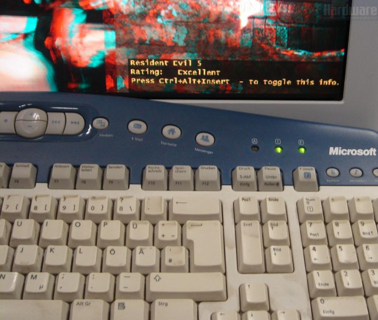 [29/07/2009] Geforce-3D-Stereotreiber: Keyboard Fail. Die Microsoft-Tastatur unseres Test-PCs verfügt nur über eine gut versteckte 