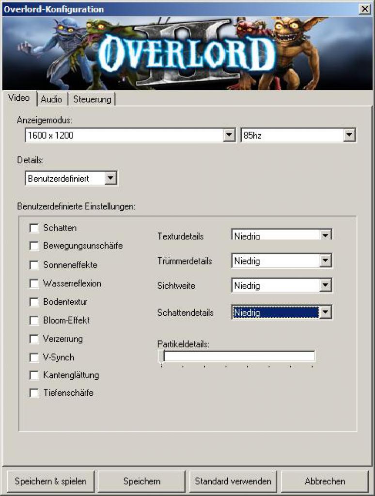 [01/07/2009] Overlord 2: Einstellungen minimale Detailstufe