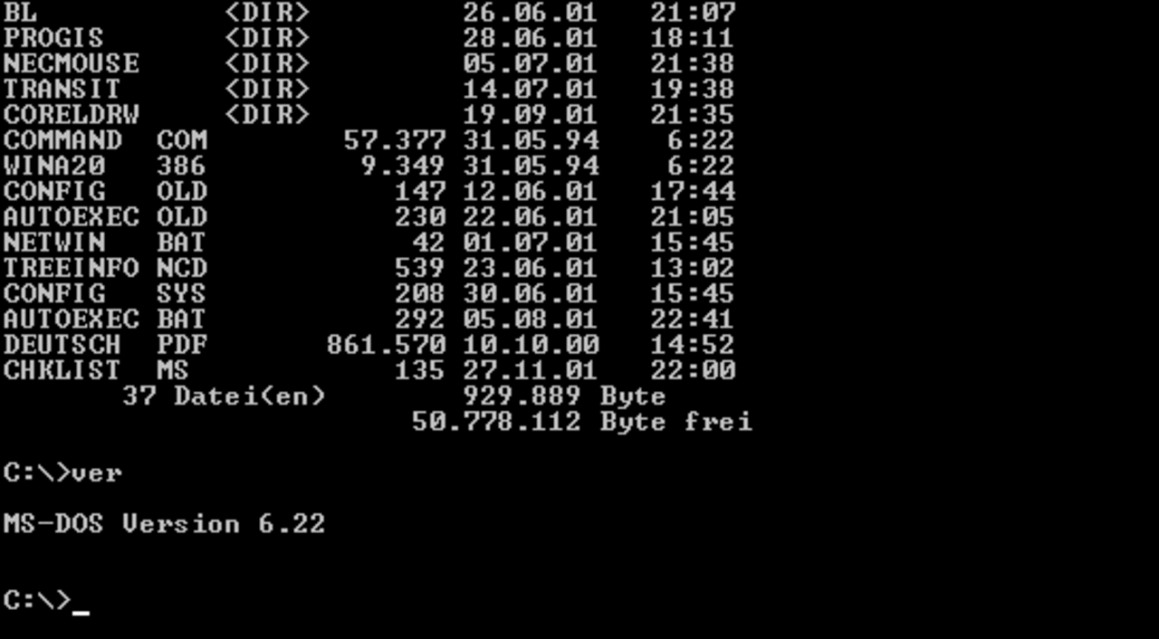 [28/07/2009] 1994: DOS 6.22 war das letzte eigenständige DOS.