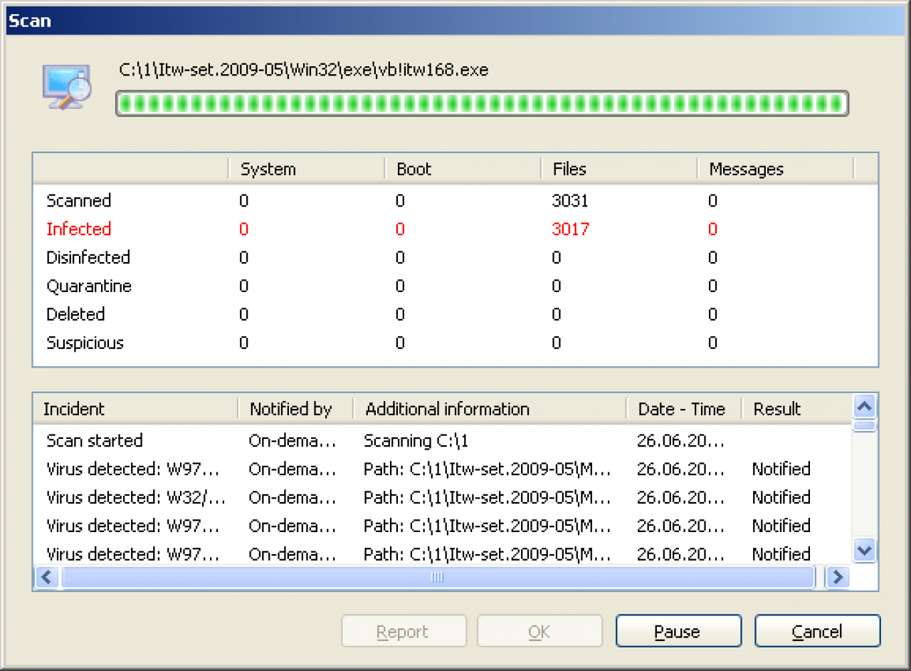 [01/07/2009] Panda Internet Security 2010. Hier: Windows Vista Scan