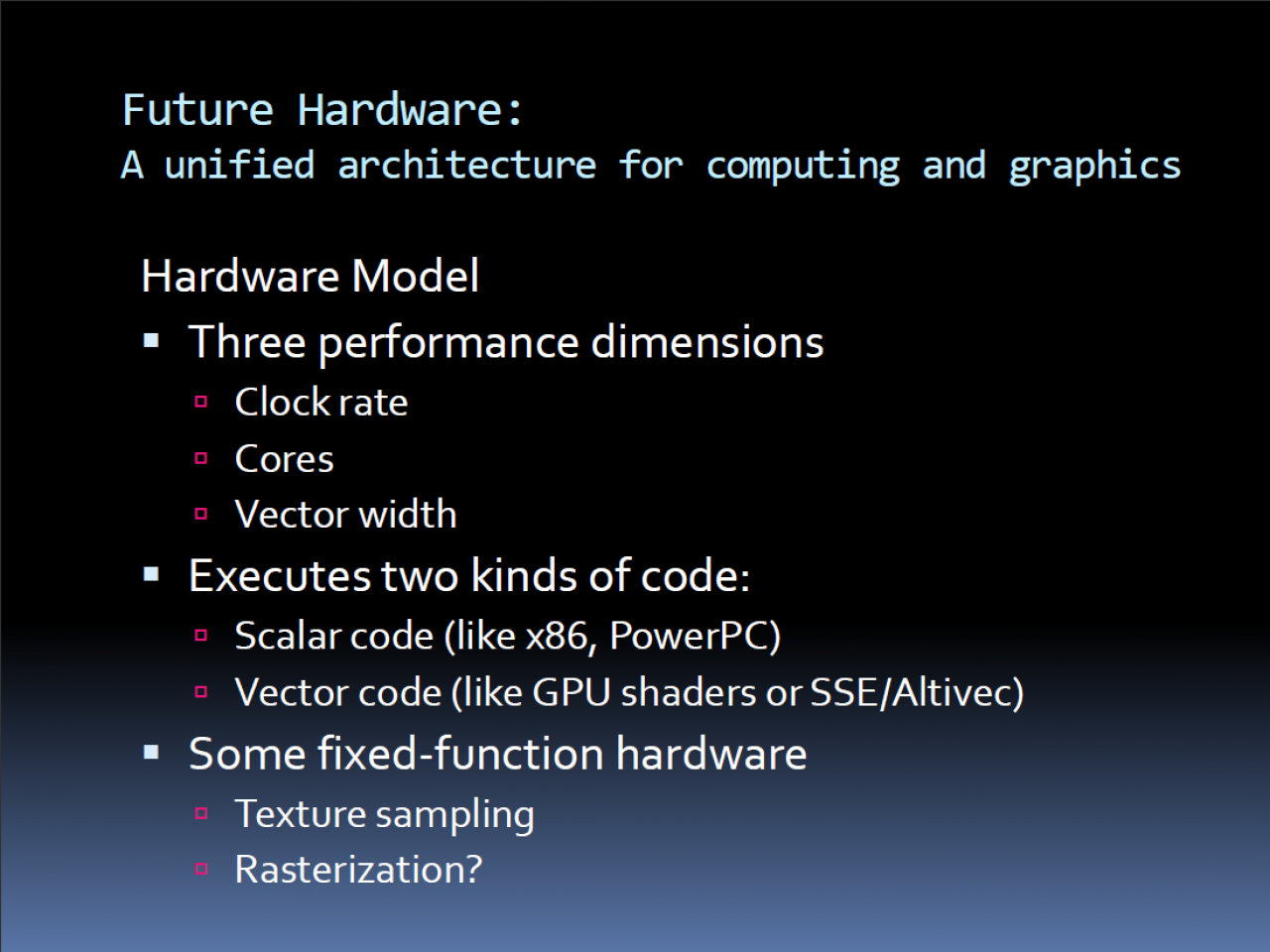 [17/08/2009] Sweeney End of GPU Roadmap 17