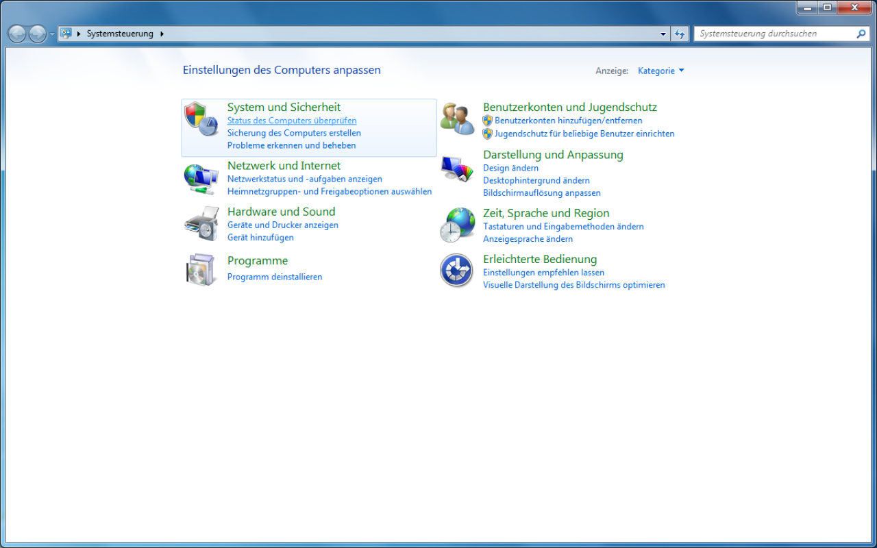 [19/08/2009] Windows 7 RTM: Systemsteuerung
