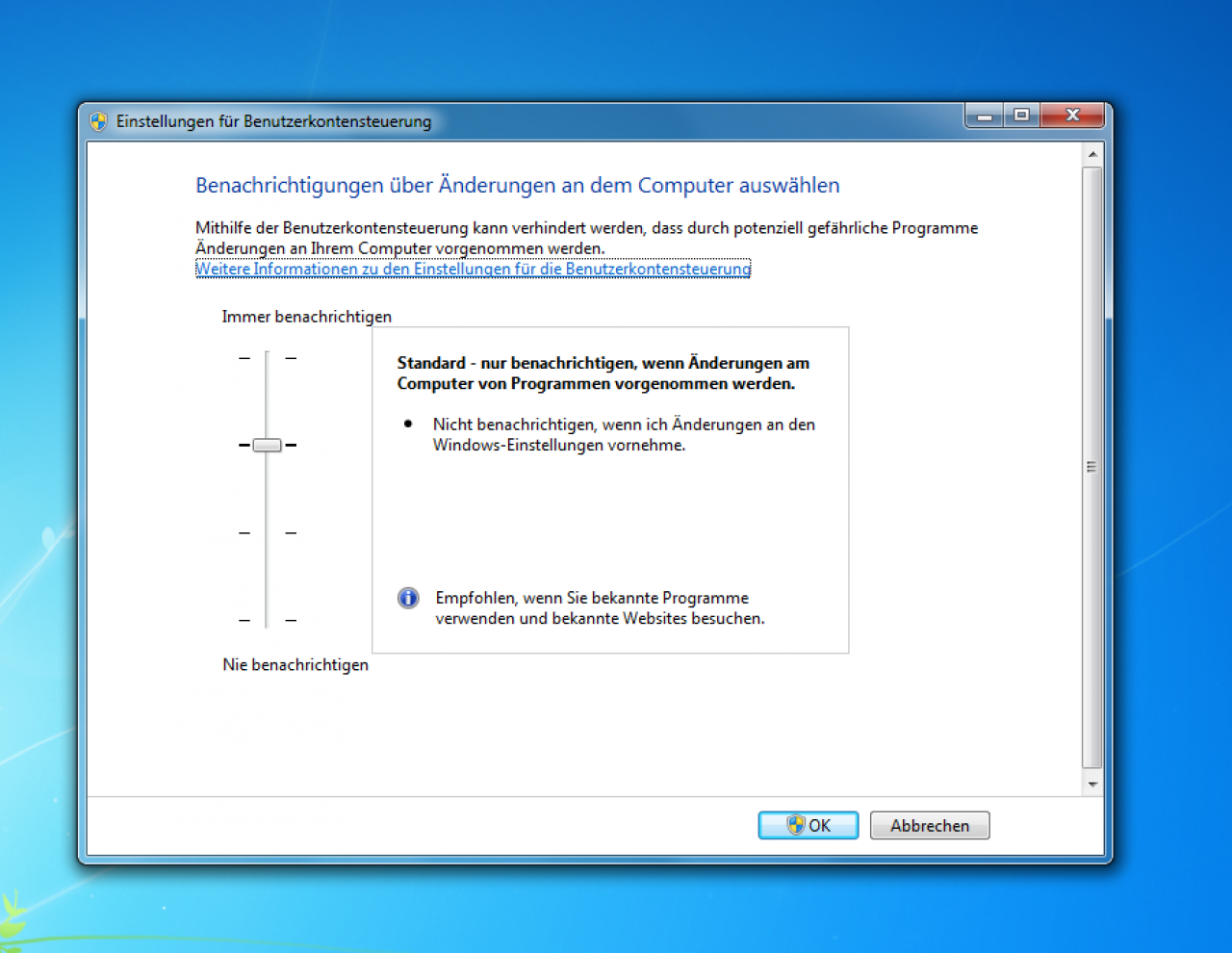 [19/08/2009] Windows 7 RTM: Einstellung der Benutzerkontensteuerung (UAC)