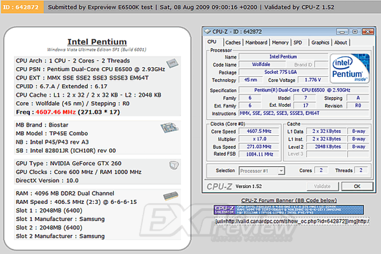 [10/08/2009] Intel Pentium E6500K: Bilder und Ergebnisse (11)