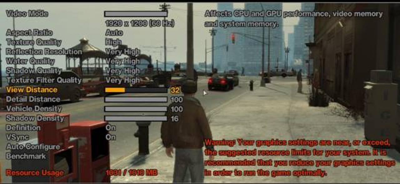 [03/08/2009] Vergleich zwischen 1 und 2 GiByte VRAM mit GTA 4.