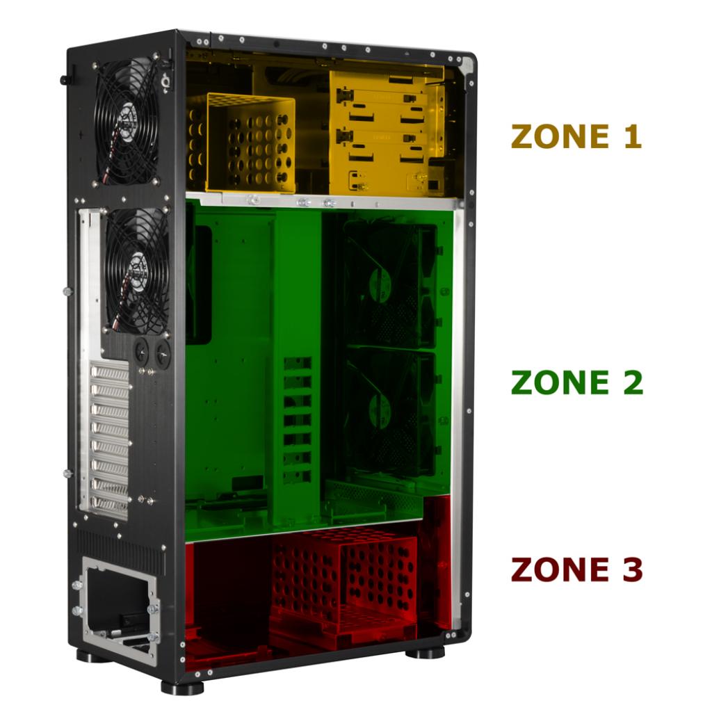 [11/08/2009] Lian Li PC-X1000 teilt den internen Raum in drei Zonen auf. (24)