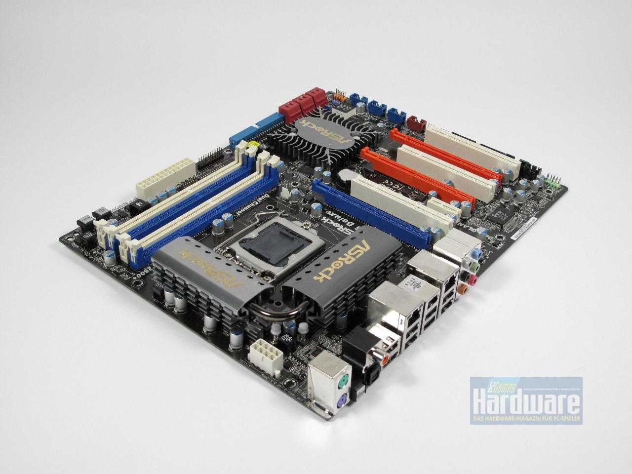 [09/09/2009] Asrock P55 Deluxe: Asrocks P55-Topmodell mit wuchtiger Kühlung, Diagnose-Display und zwei LAN-Ports (2)
