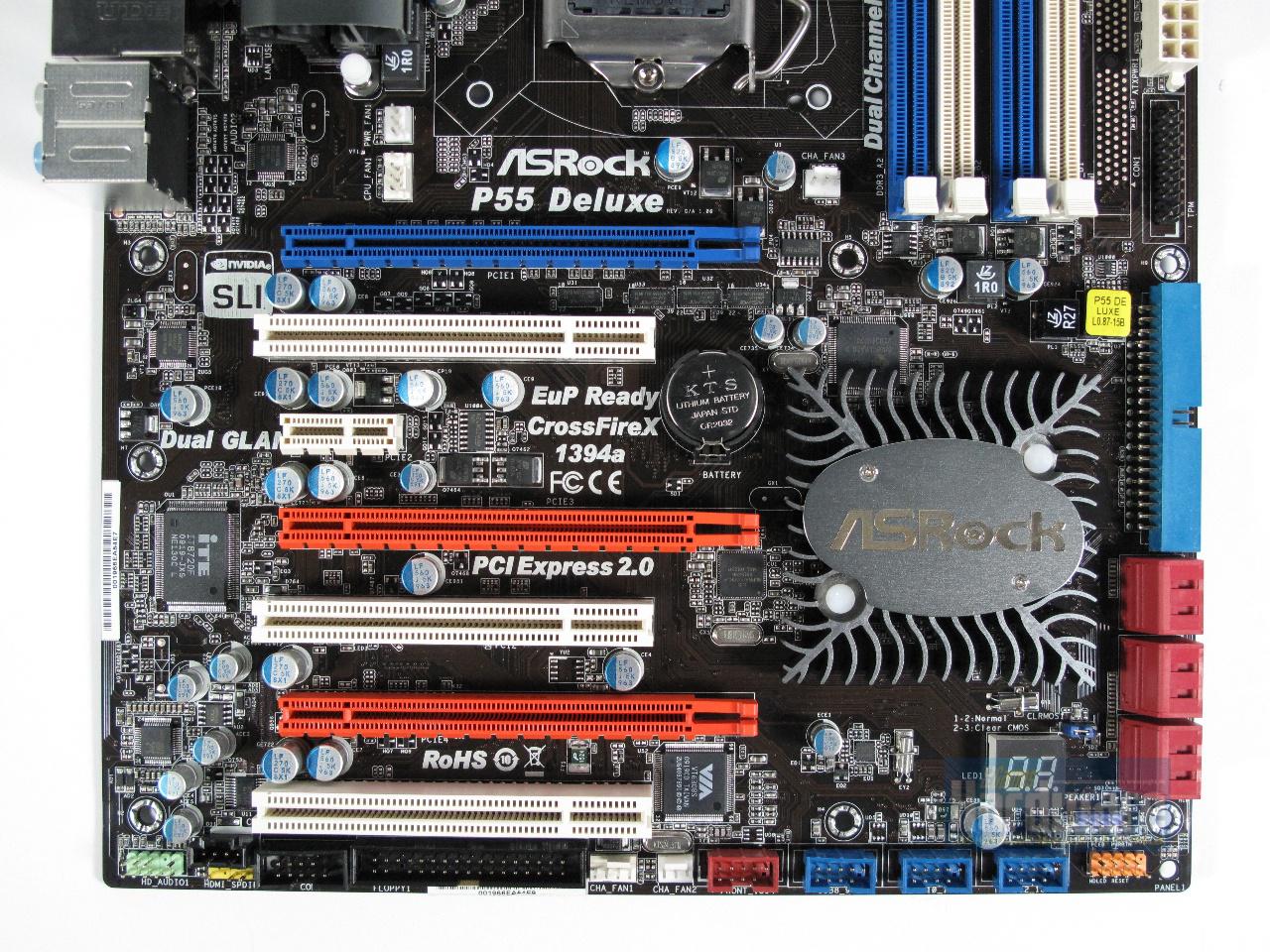 [09/09/2009] Asrock P55 Deluxe: Asrocks P55-Topmodell mit wuchtiger Kühlung, Diagnose-Display und zwei LAN-Ports (3)