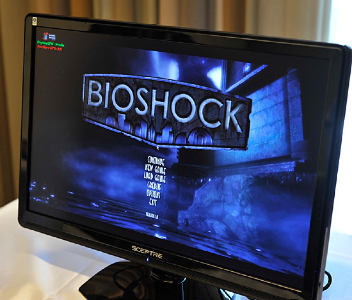 [24/09/2009] Bioshock und Fear 2 waren auf dem Demo-System installiert.