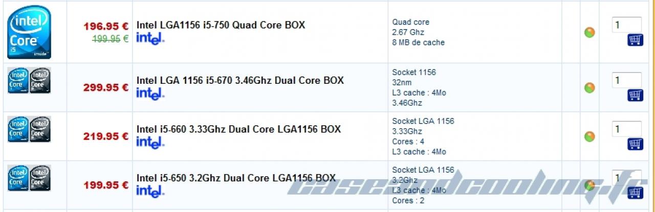 [07/09/2009] Core i5: Preise für Clarkdale-Version gesichtet