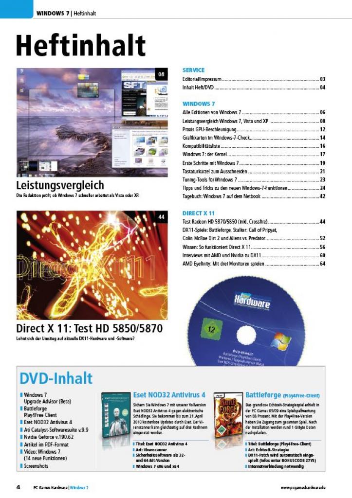 [20/10/2009] Sonderheft: Alles über Windows 7 und DirectX 11 - ab 21. Oktober am Kiosk erhältlich.