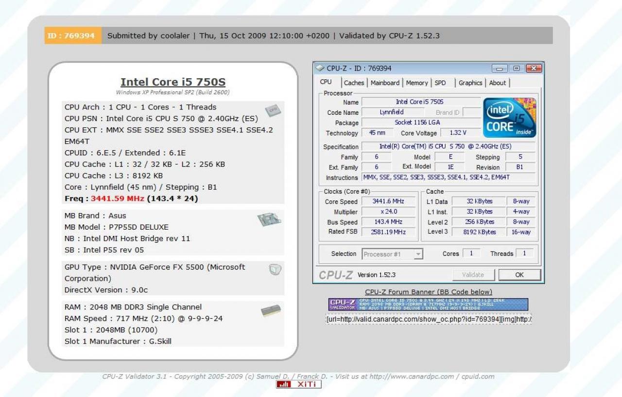 [21/10/2009] Übertaktungsergebnis von Coolaler: Intel Core i5-750S (2)