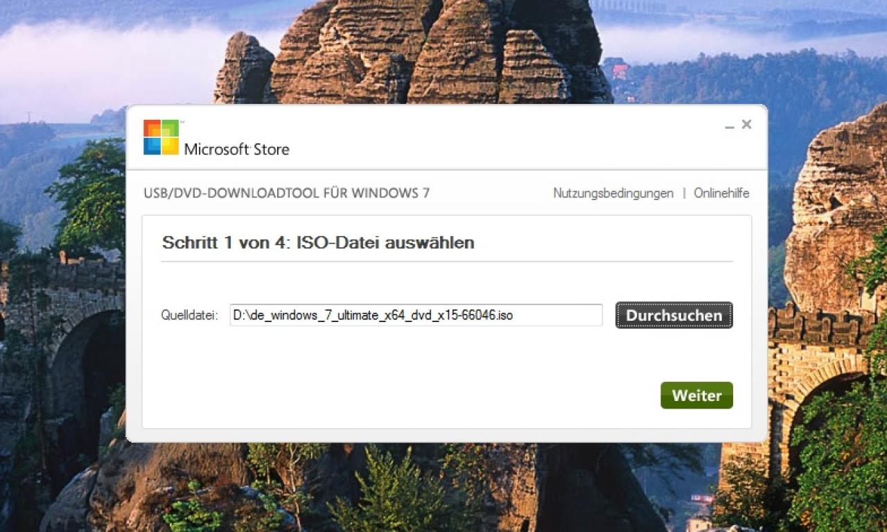 [25/10/2009] USB-Tool für Windows 7: Klicken Sie anschließend auf 