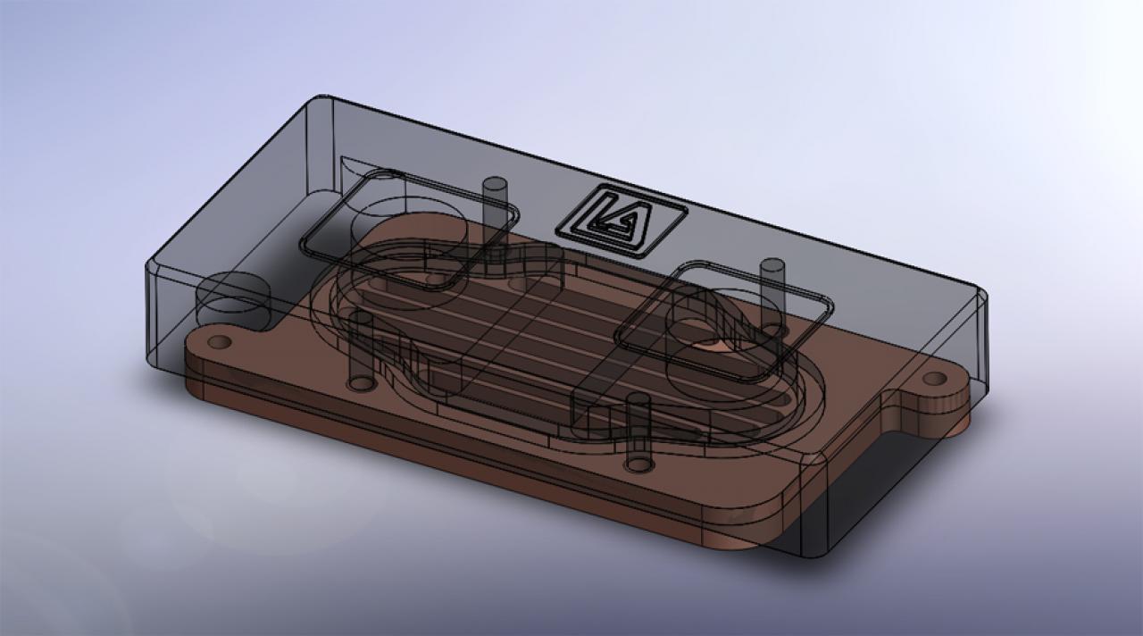 [19/11/2009] Komplettkühlung Gigabyte P55 UD6: Kühler für Chipsatz (CAD)...