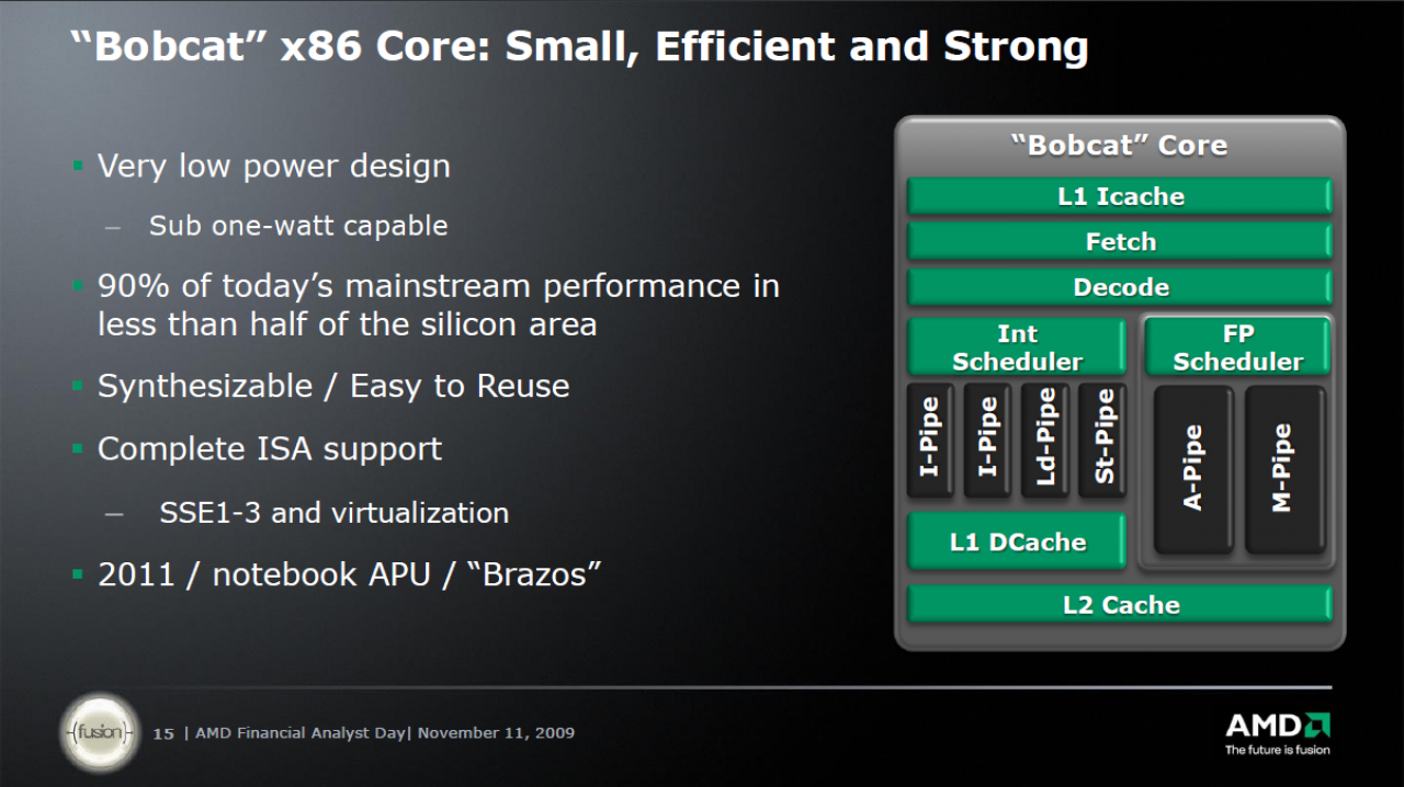 [11/11/2009] AMD Low Power Projekt: Bobcat
