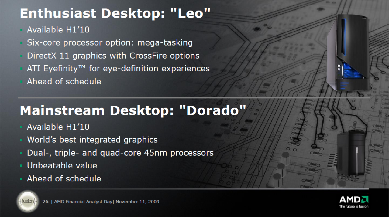 [11/11/2009] Desktop-Plattformen für 2010: Leo und Dorado