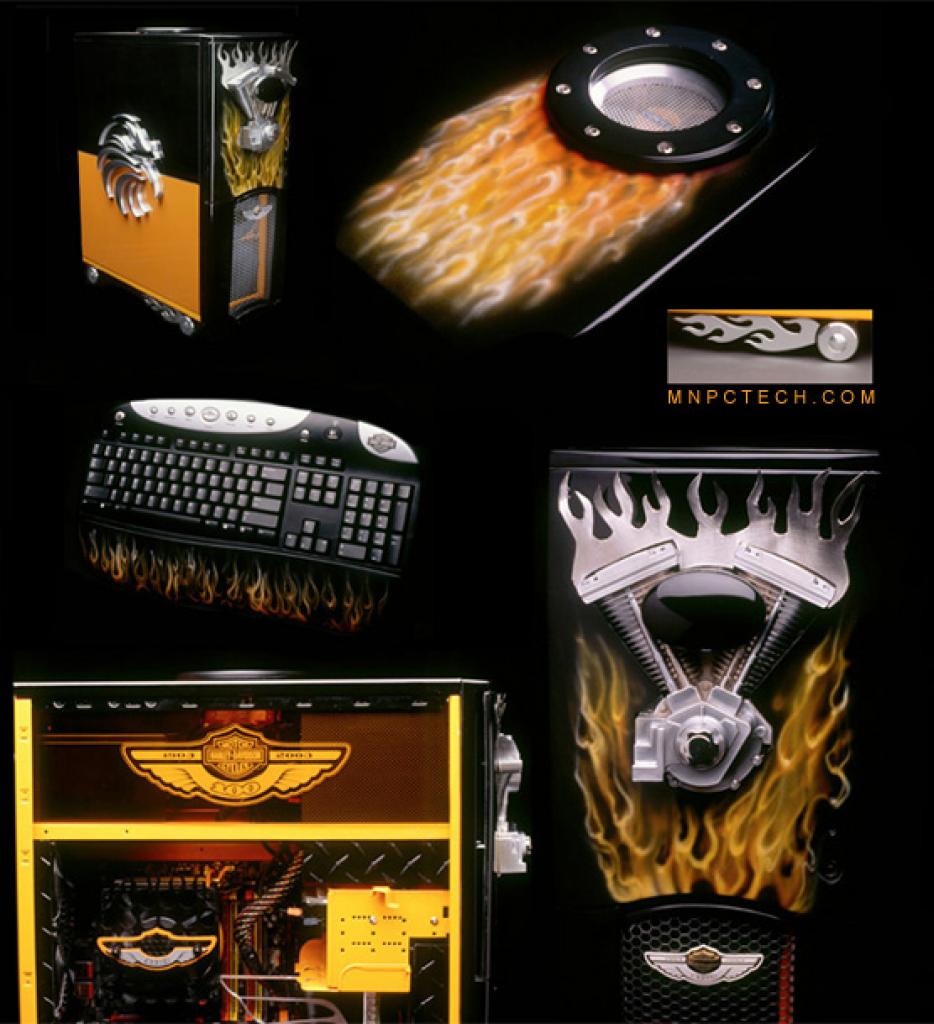 [20/11/2009] Weitere bekannte Casemods von Mnpctech.com: Das HD 100 (entstanden zum 100sten Jubiläum von Harley Davidson)