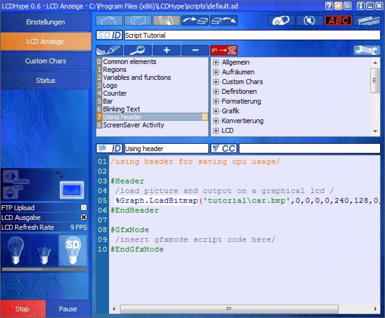 [06/11/2009] LCDHype 0,6: Einfaches Beispielprogramm zur Bildwiedergabe aus dem Tutorial.