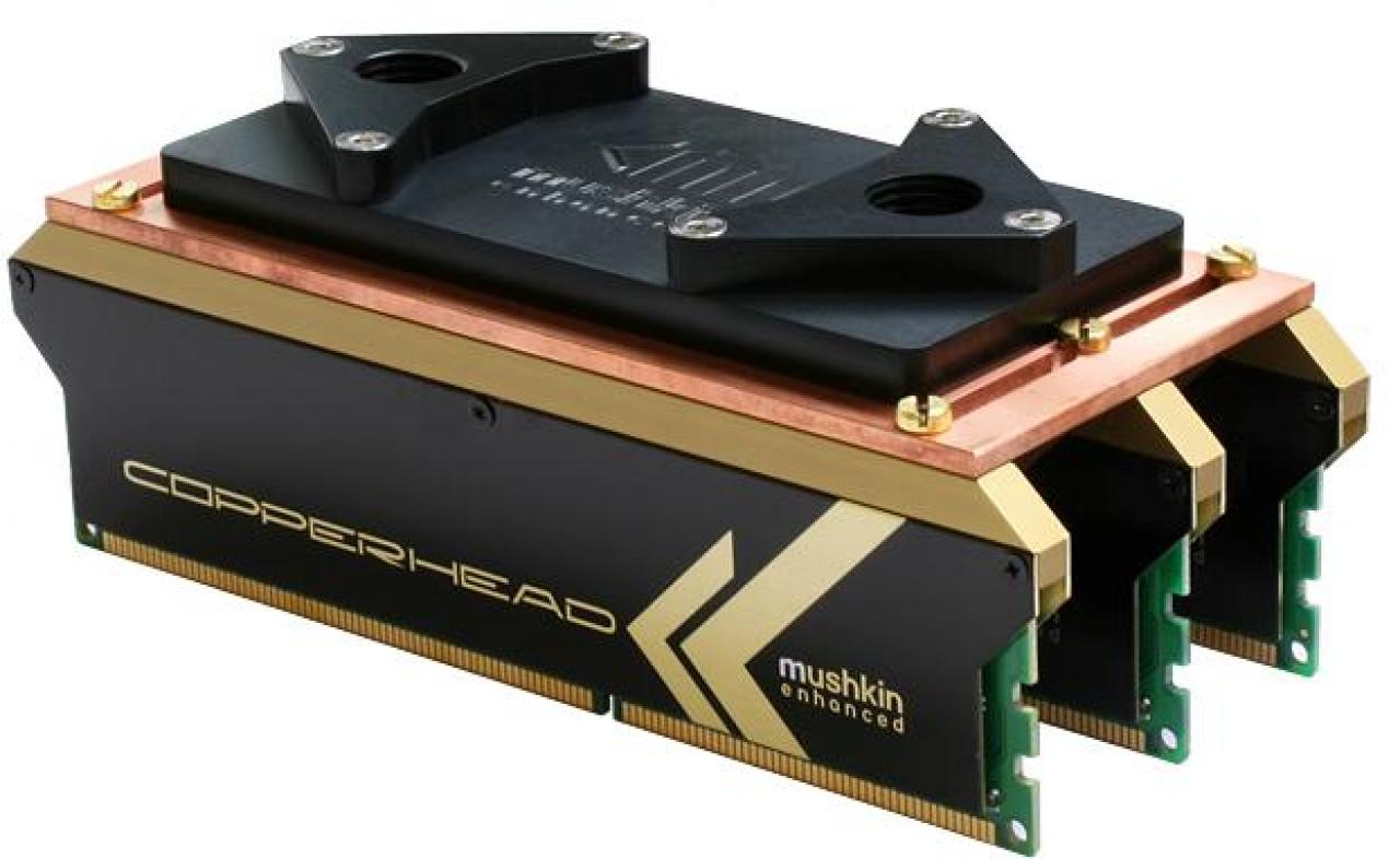 [05/11/2009] Mushkin DDR3-1600 Copperhead-Serie mit installiertem Wasserkühlblock - Herstellerfotos (8)