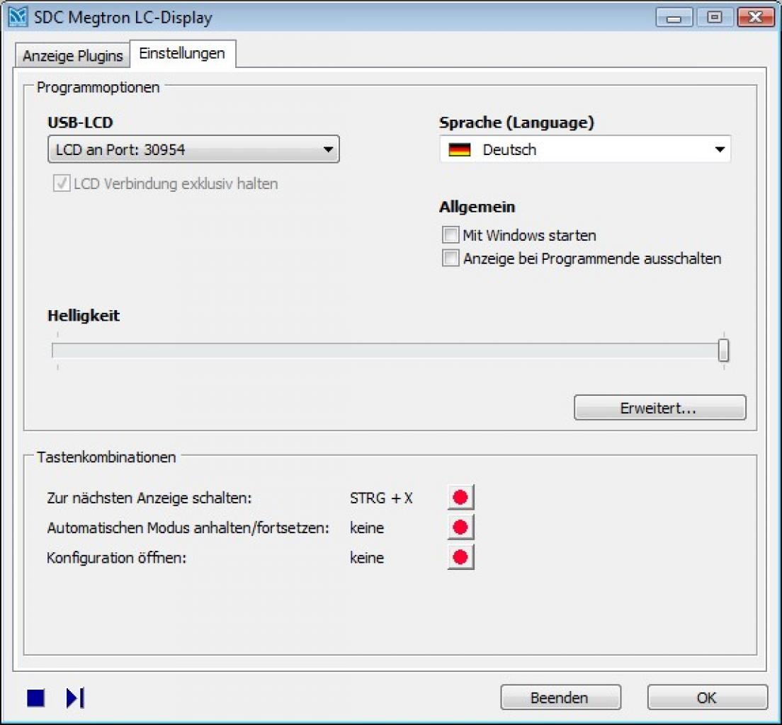 [10/11/2009] SDC-Megtron-LCD-Tool: Einstellungen