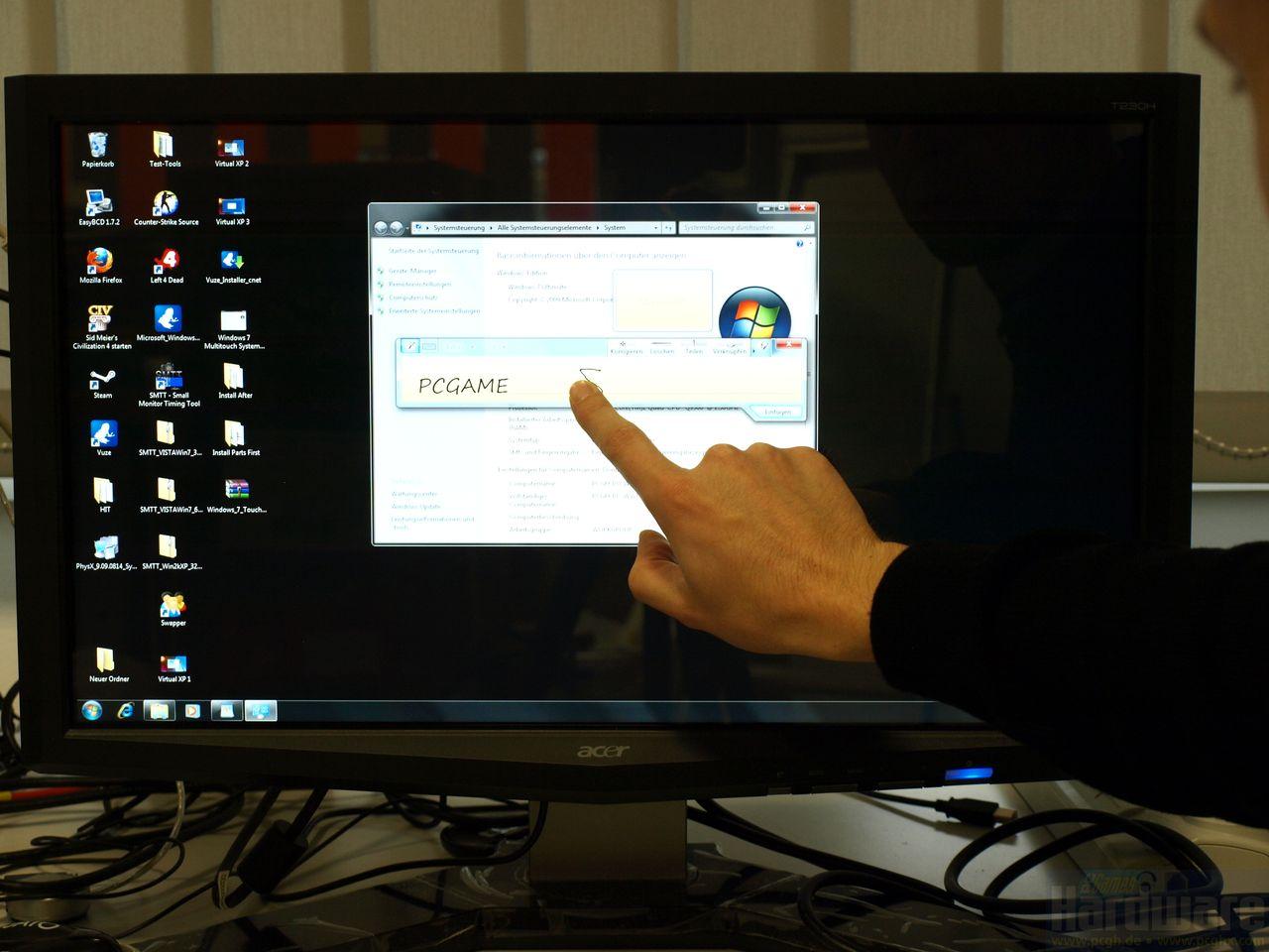 [12/11/2009] Windows-7-Multitouch auf dem Acer T230H: Texteingabe per Finger