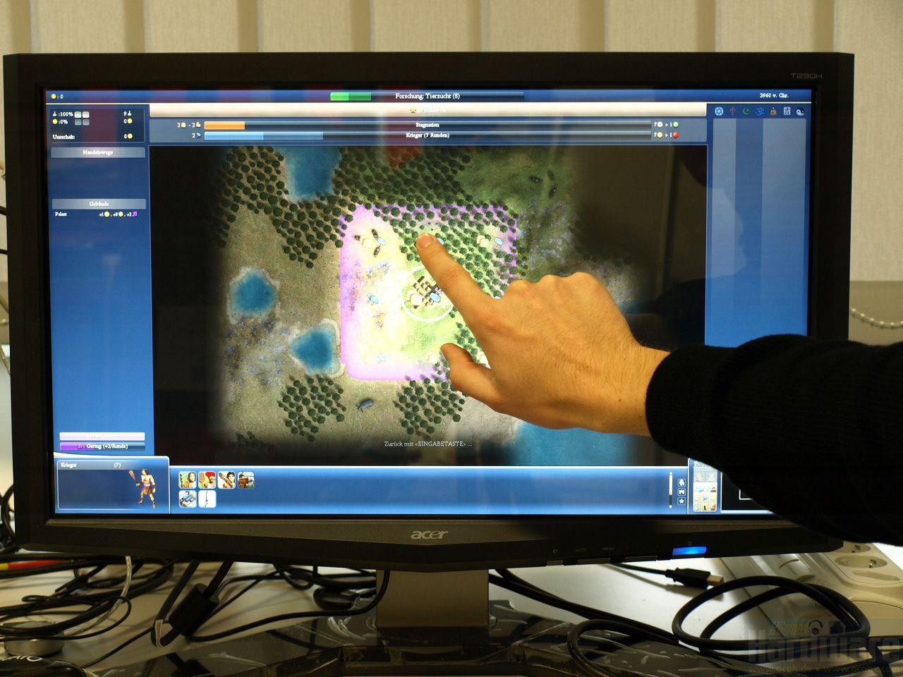 [12/11/2009] Windows-7-Multitouch auf dem Acer T230H: Civilization 4 - Stadtansicht