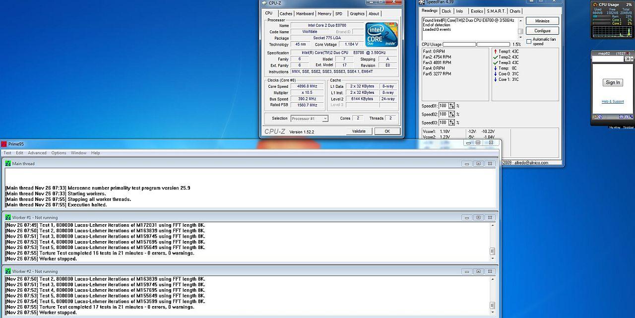 [26/11/2009] Ein erster Overclocking-Test