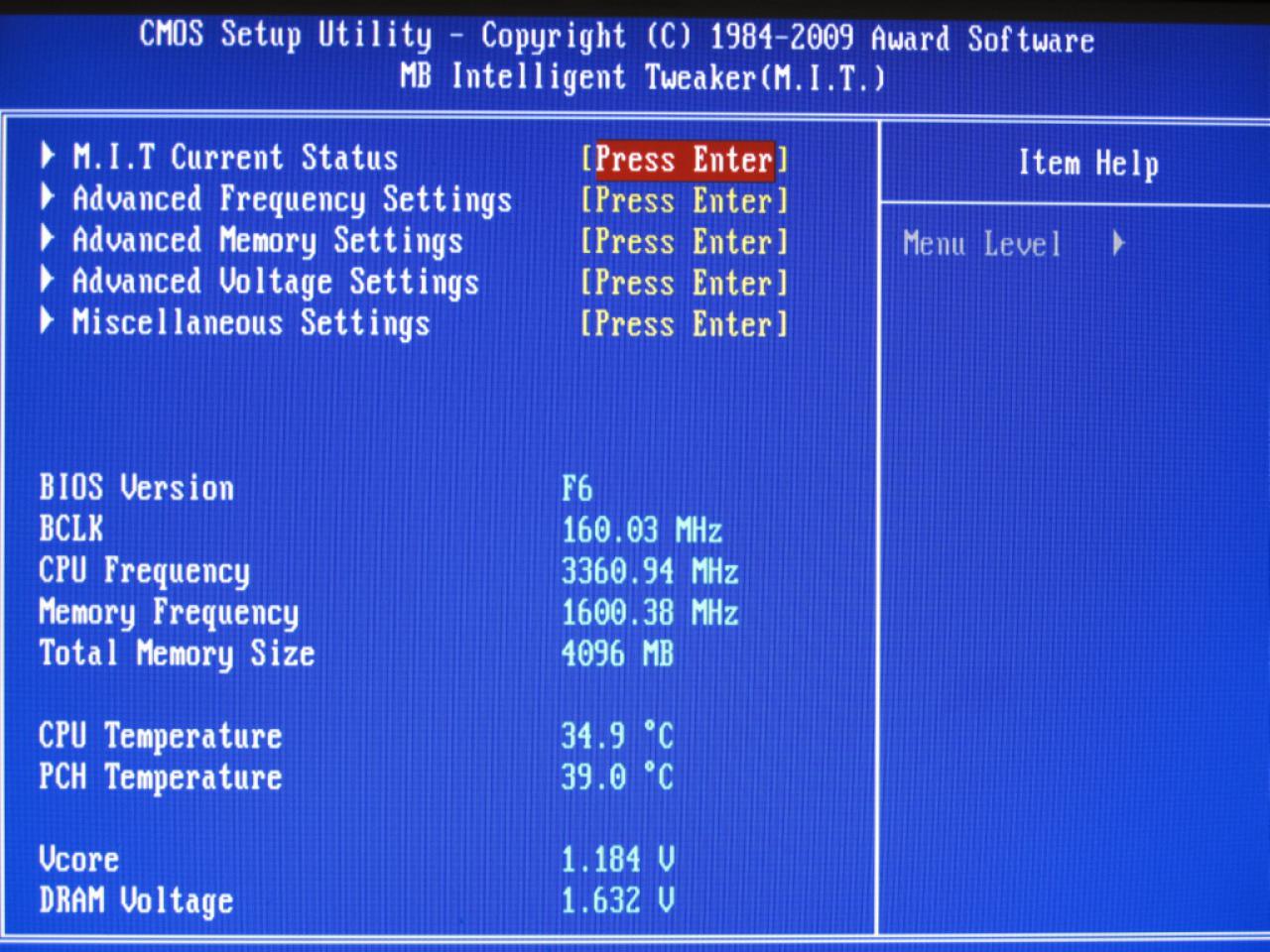 [29/12/2009] Verwendete BIOS-Einstellungen bei Gigabyte P55A-UD6 (1)
