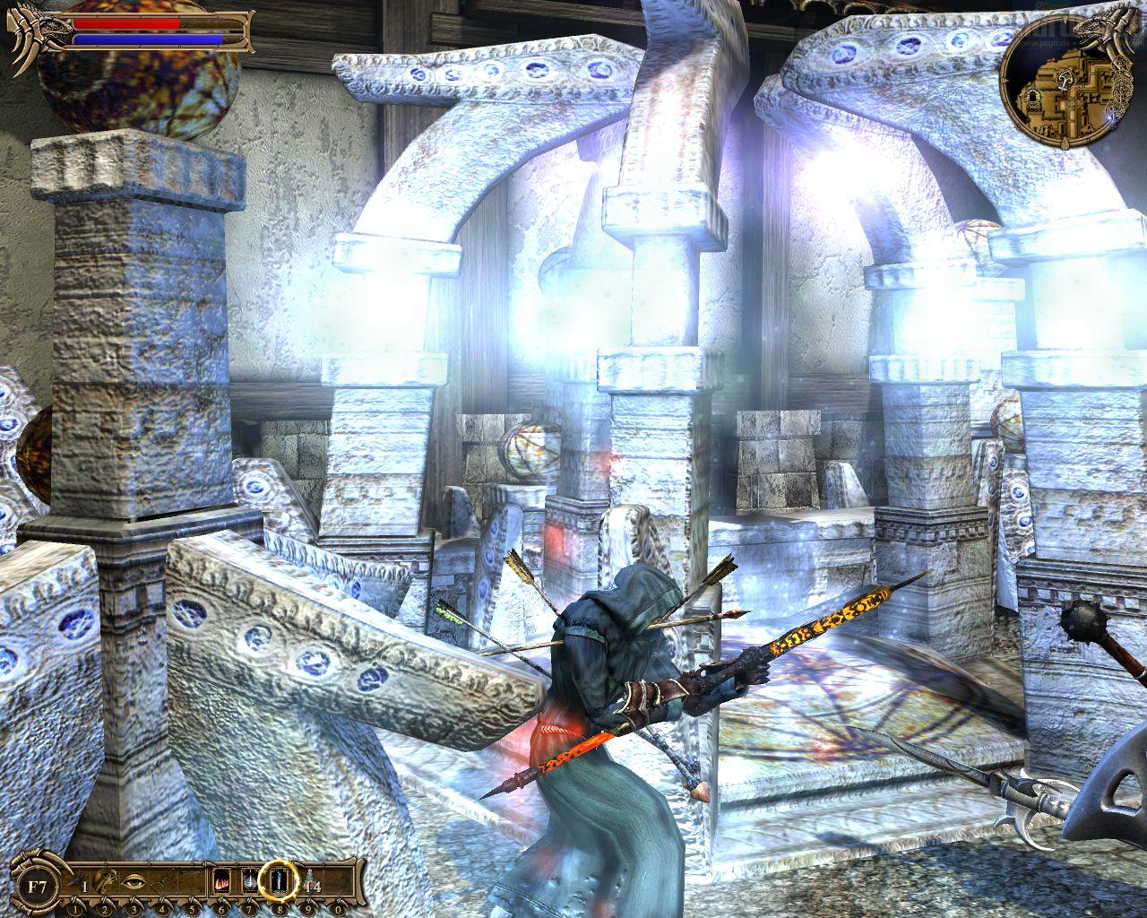 [07/12/2009] 2007: Two Worlds verkörpert eher die Action-orientiert Mischung aus Rollenspiel und Item-Hatz à la Diablo - wenngleich es im Gegensatz zu letzterem wenigstens über eine Hintergrundgeschichte verfügt.