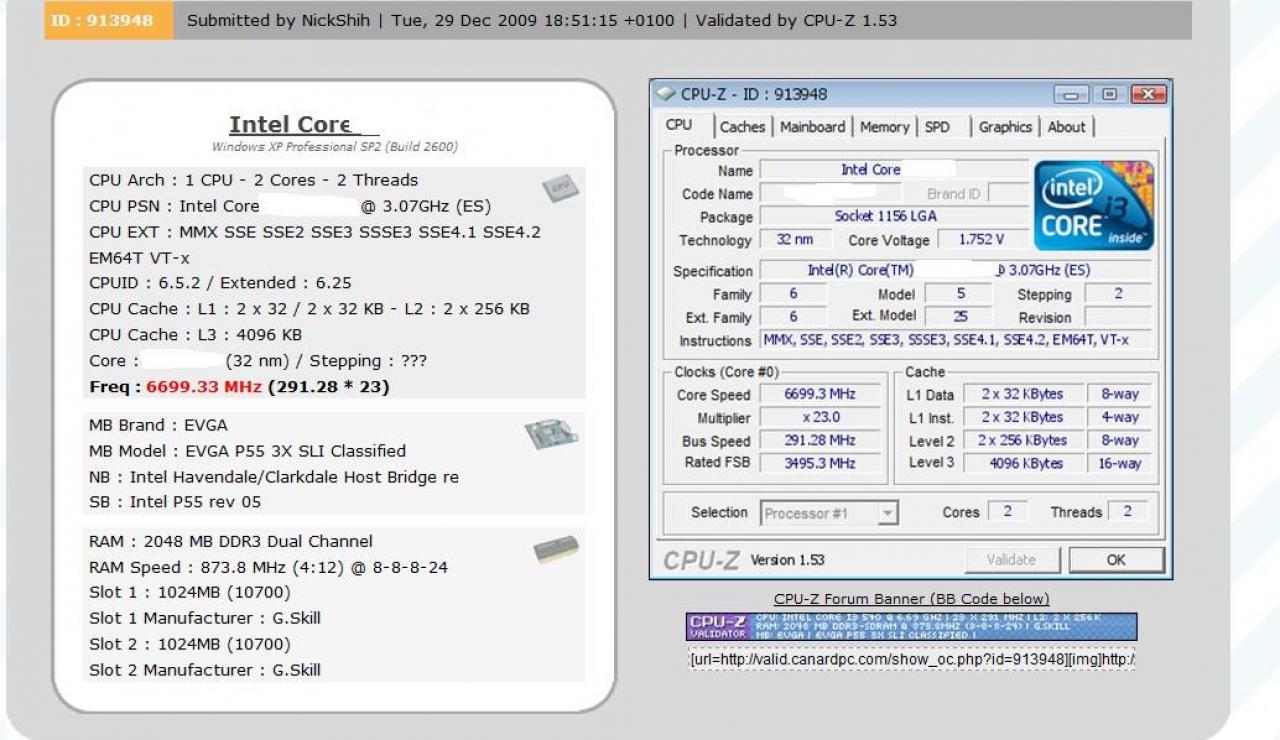 [01/01/2010] Intels 32 nm Clarkdale CPU hat bereits vor dem Release Weltrekorde in SuperPi und in Sachen BCLK-Taktraten aufgestellt. (1)