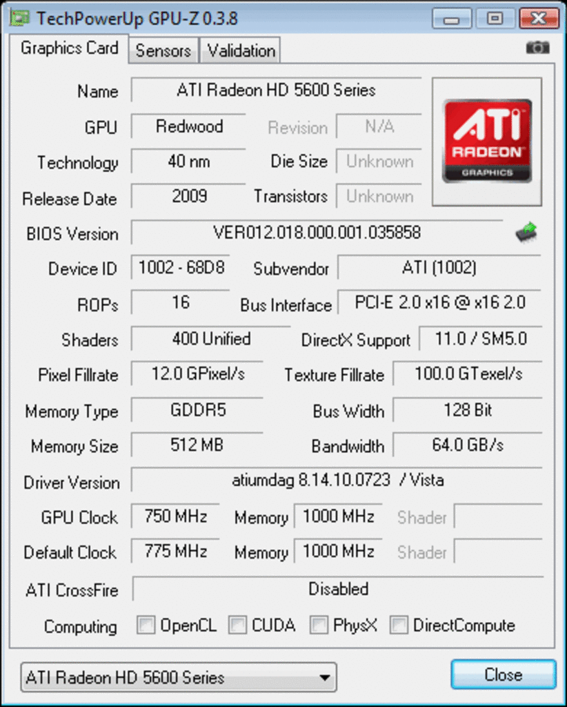 [13/01/2010] Ati Radeon HD 5670: CPU-Z-Screenshot