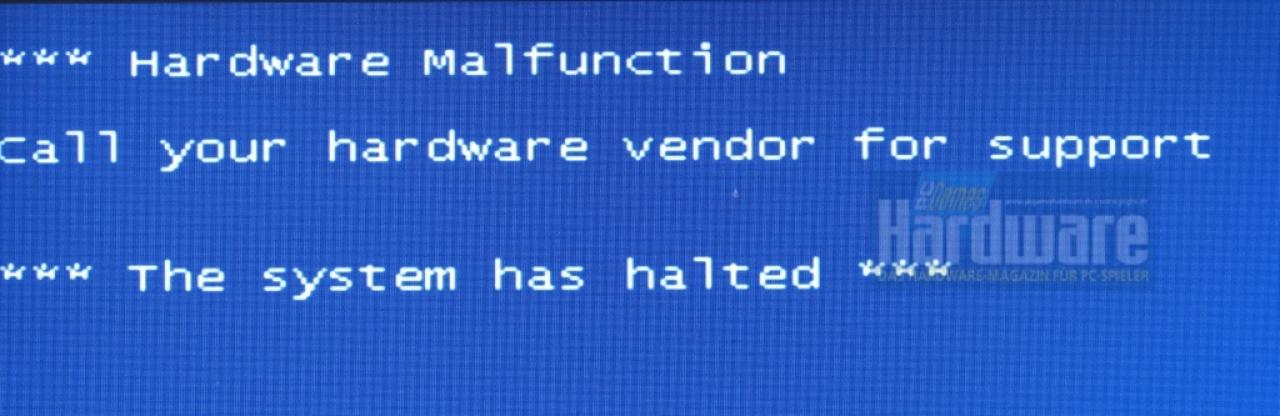 [19/01/2010] Bluescreen beim MSI P55-GD65 aus Test-PC 5. Nach einem Neustart lief das System problemlos weiter.