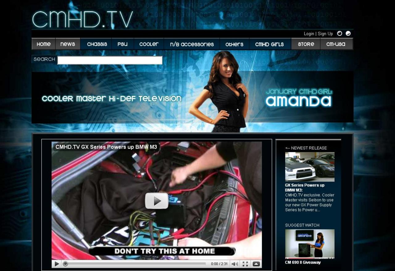 [25/01/2010] Startseite von Cooler Master Hi-Def Television (CMHD.TV)