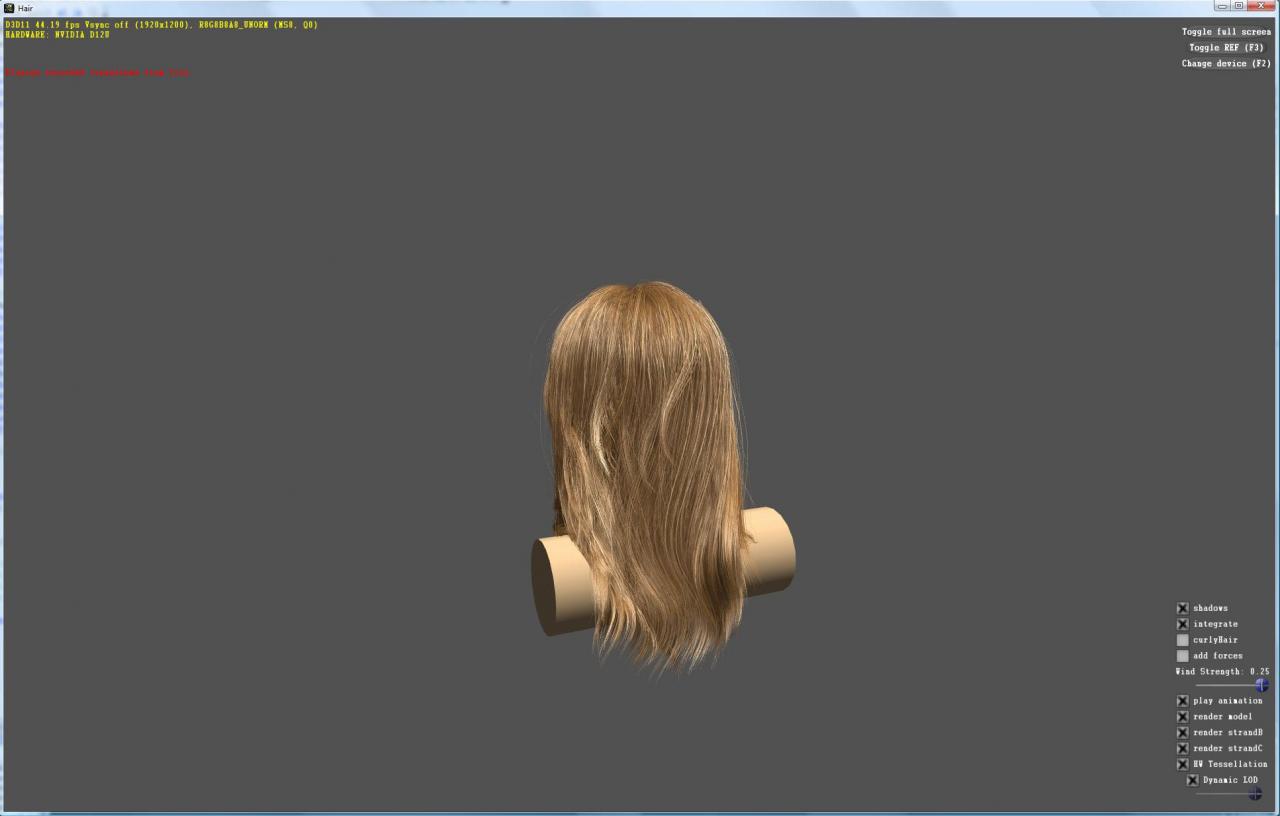 [17/01/2010] Geforce 100 Fermi Techdemo Hair Rendering 04