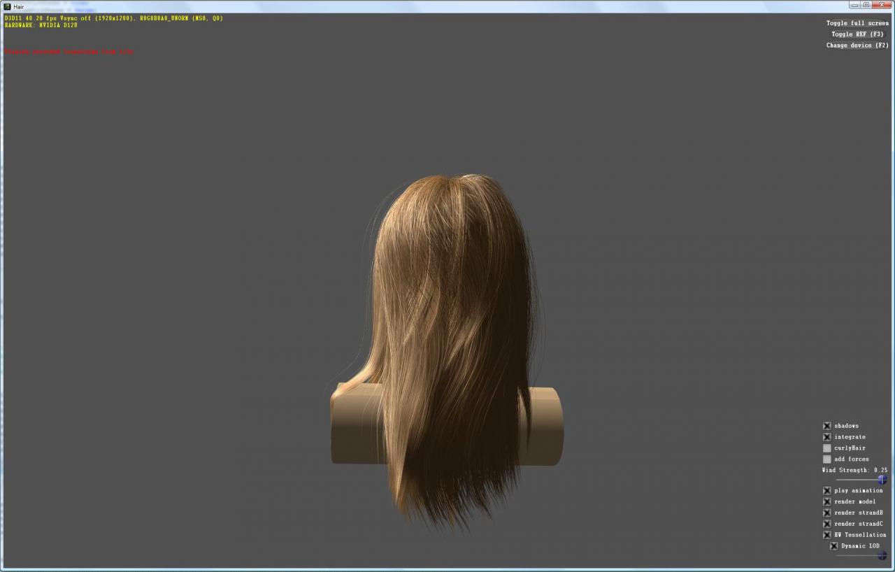 [17/01/2010] Geforce 100 Fermi Techdemo Hair Rendering 06
