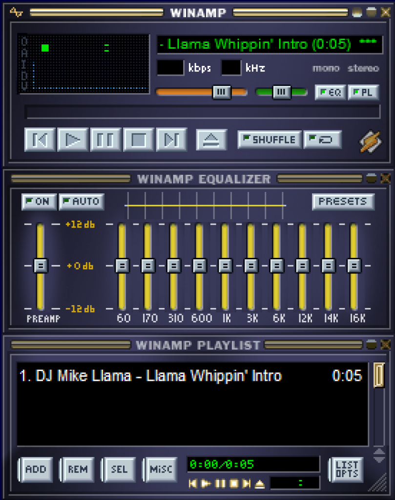 [15/01/2010] Winamp, hier im klassischen Design, ist einer der beliebtesten MP3-Player für den Desktop, auf die Musikwiedergabe spezialisiert und bereits seit einigen Jahren verfügbar. Er ist schlank, klein, spart Ressourcen und bietet umfangreiche Optionen beim Erstellen vom Wiedergabelisten. Den Download finden Sie hier.