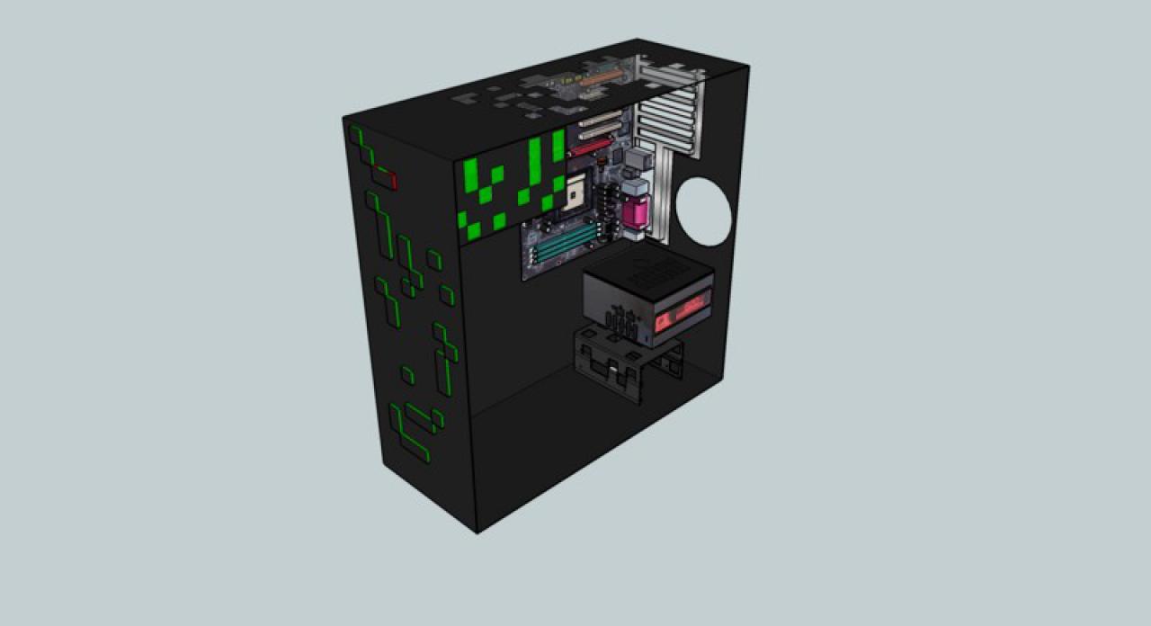 [03/01/2010] Casecon-Projekt: Gehäuse in Pixel-Optik im Eigenbau plus Delta-Hovercraft (2)