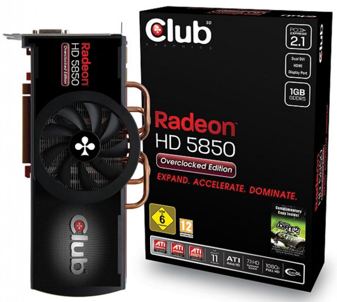 [08/02/2010] Club 3D Radeon HD 5850 Overclocked Edition
