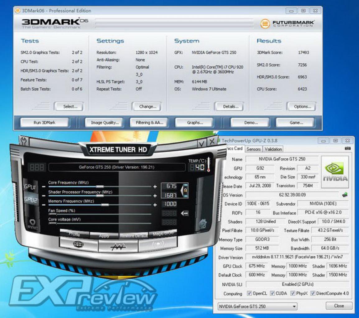 [01/02/2010] Peek-Review mit 3D Mark 06: Punktestand einer vorläufigen Dual-GPU-Geforce-GTS-250 von Galaxy
